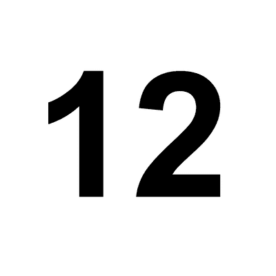 number 12 white black stickers magnet wacky print