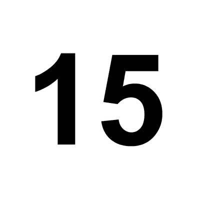 number 15 white black stickers magnet wacky print