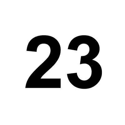 Number 23 White Black Stickers, Magnet