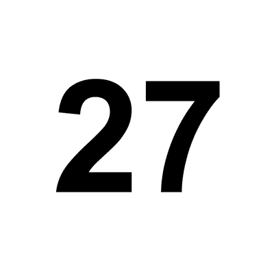 Number 27 White Black Stickers, Magnet | Wacky Print