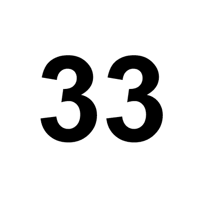 Number 33 White Black Stickers, Magnet | Wacky Print