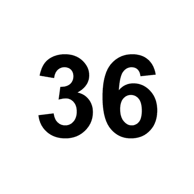 Number 36 White Black Stickers, Magnet