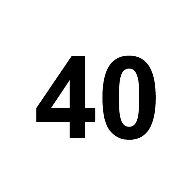 number 40 white black stickers magnet wacky print