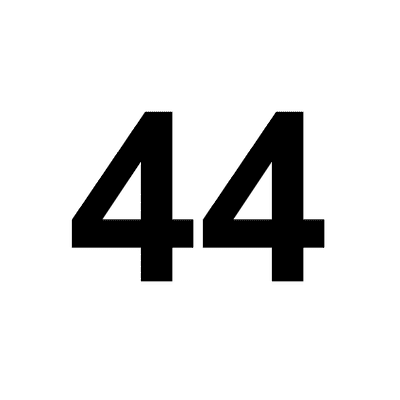 Number 44 White Black Stickers, Magnet