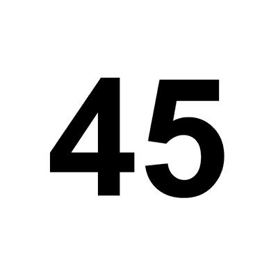 Number 45 White Black Stickers, Magnet | Wacky Print