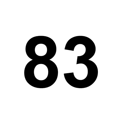 Number 83 White Black Stickers, Magnet | Wacky Print