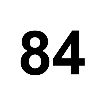 Number 84 White Black Stickers, Magnet