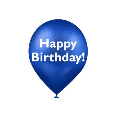 Happy Birthday Blue Balloon Stickers, Magnet