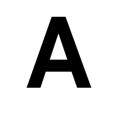 Letter A Uppercase White Black Stickers, Magnet