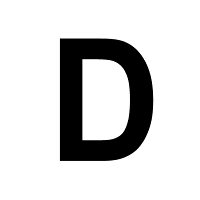 letter d uppercase white black stickers magnet wacky print