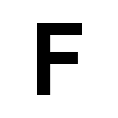 Letter F Uppercase White Black Stickers, Magnet | Wacky Print