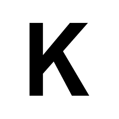 Letter K Uppercase White Black Stickers, Magnet | Wacky Print
