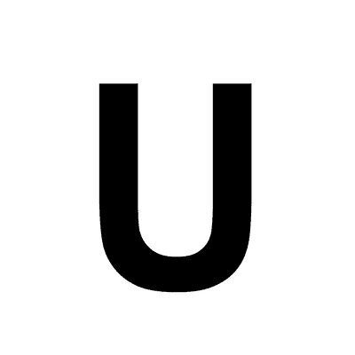 Letter U Uppercase White Black Stickers, Magnet | Wacky Print