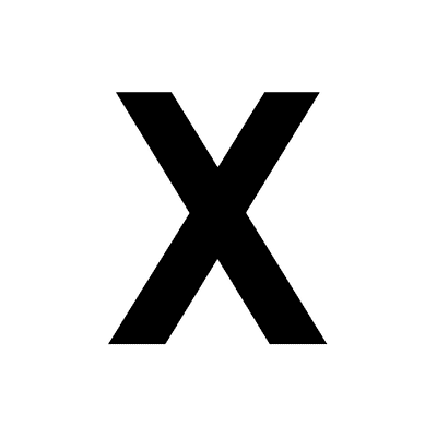 Letter X Uppercase White Black Stickers, Magnet | Wacky Print