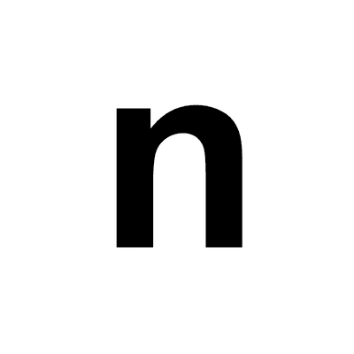 Letter N Lowercase White Black Stickers, Magnet | Wacky Print