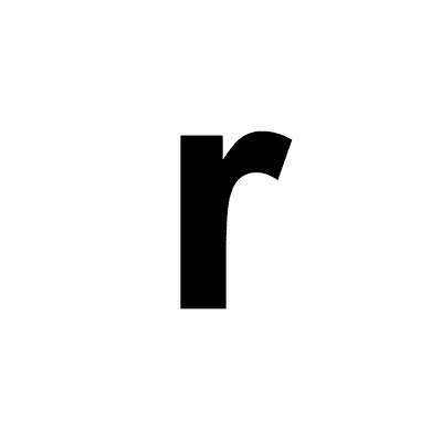 Letter R Lowercase White Black Stickers, Magnet | Wacky Print