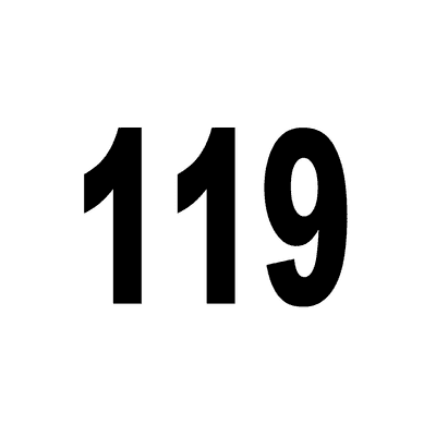 Number 119 White Black Stickers, Magnet | Wacky Print