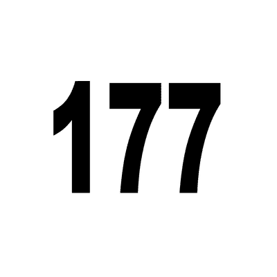 Number 177 White Black Stickers, Magnet | Wacky Print
