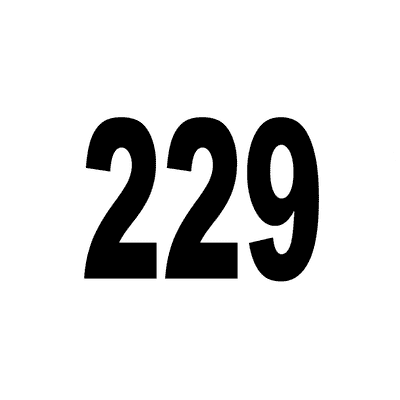 Number 229 White Black Stickers, Magnet | Wacky Print