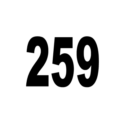 Number 259 White Black Stickers, Magnet | Wacky Print