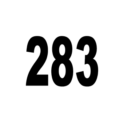 Number 283 White Black Stickers, Magnet | Wacky Print