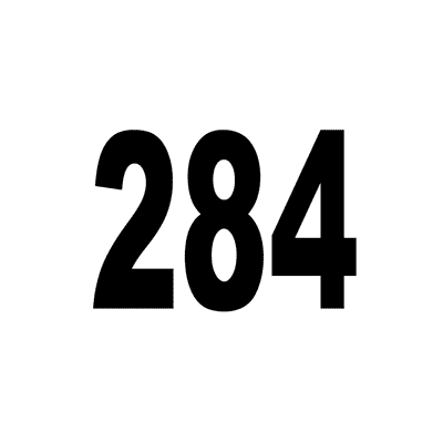 Number 284 White Black Stickers, Magnet | Wacky Print