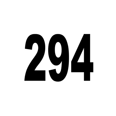 Number 294 White Black Stickers, Magnet | Wacky Print