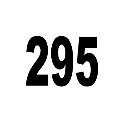 Number 295 White Black Stickers, Magnet | Wacky Print