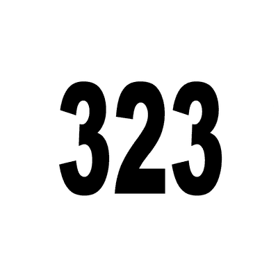 Number 323 White Black Stickers, Magnet | Wacky Print