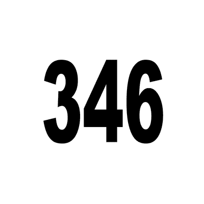 Number 346 White Black Stickers Magnet Wacky Print