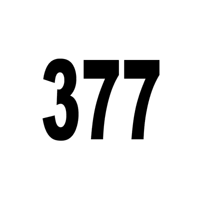 Number 377 White Black Stickers, Magnet | Wacky Print Number 377 White Black Stickers, Magnet | Wacky Print
