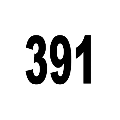 Number 391 White Black Stickers, Magnet | Wacky Print