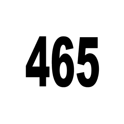 noir様　確認用 Number 465 White Black Stickers, Magnet | Wacky Print