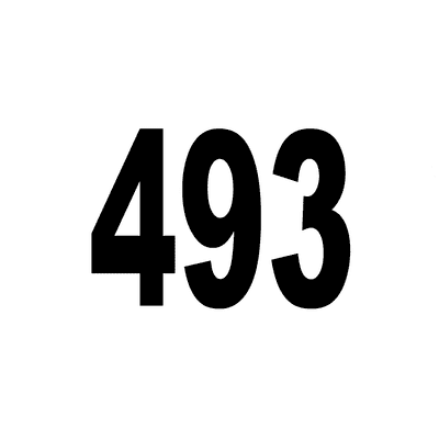 Number 493 White Black Stickers, Magnet | Wacky Print