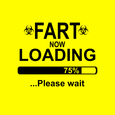 Progress Bar Fart Now Loading 75 Percent Please Wait Bright Yellow Stickers Magnet Wacky Print