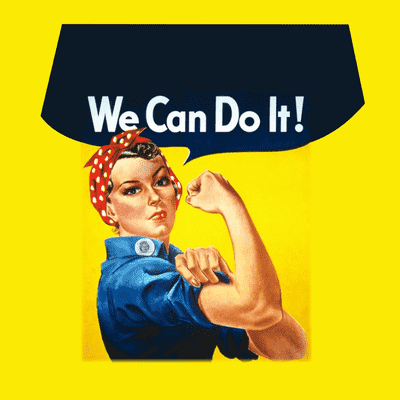 Rosie the Riveter WE CAN DO IT Bubble-free stickers Made in USA 