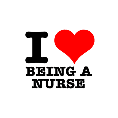 I Love Being A Nurse Heart White Stickers, Magnet