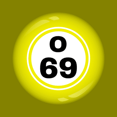 Bingo Ball Lucky Number O 69 Yellow Stickers, Magnet | Wacky