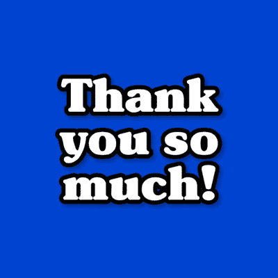 Thank You So Much Bold Casual Blue Stickers, Magnet | Wacky Print