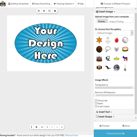 Design Stickers, fridge magnets, wristbands, phone stands, and more with our online button design studio!