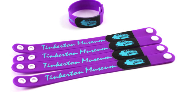 Custom SnapTogether Silicone Thick Plastic Wristbands  Wacky Print