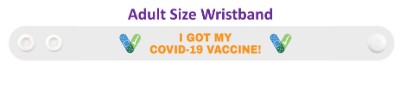i got my covid 19 vaccine coronavirus white orange bandaids adult wristband coronavirus 