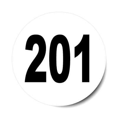 number two hundred one 201 sticker math plain number