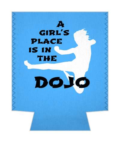 a girls place is in the dojo kicking stickers, magnet