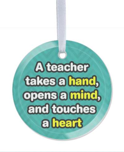 a teacher takes a hand opens a mind and touches a heart teal chevron stickers, magnet
