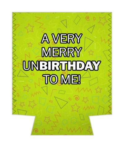 a very merry unbirthday to me scribbles green stickers, magnet