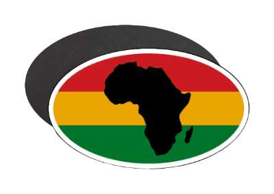 africa silhouette flag colors classic stickers, magnet