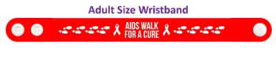aids walk for a cure red footsteps white hiv wristband