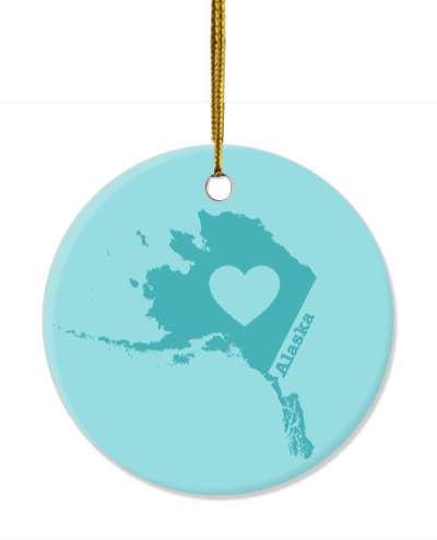 alaska state silhouette heart stickers, magnet