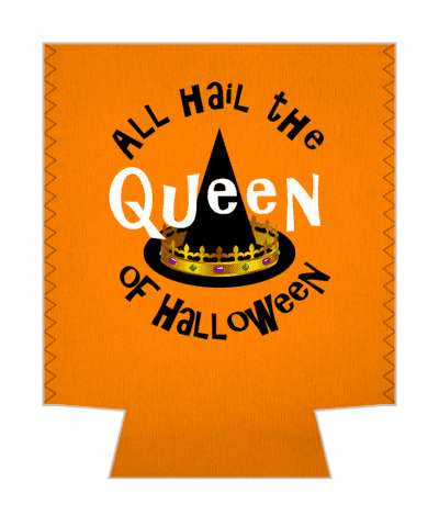 all hail the queen of halloween crown witch hat orange stickers, magnet